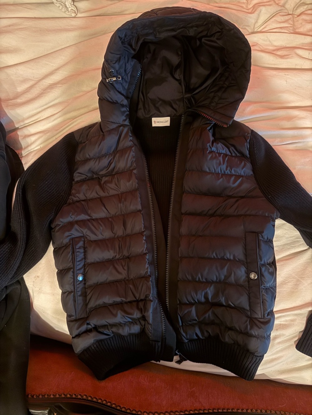 Moncler Men Black Quilted Hooded Puffer Jacket